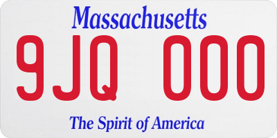 MA license plate 9JQ000