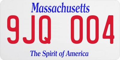 MA license plate 9JQ004