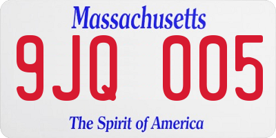 MA license plate 9JQ005