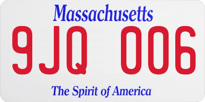 MA license plate 9JQ006