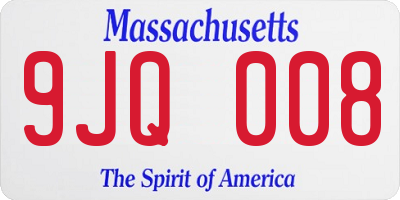 MA license plate 9JQ008
