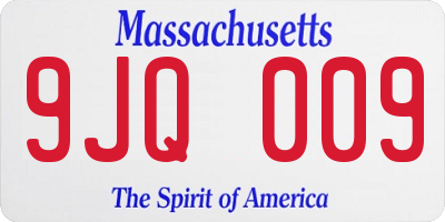 MA license plate 9JQ009