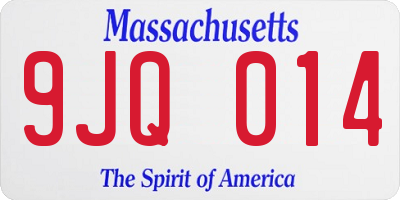 MA license plate 9JQ014