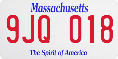 MA license plate 9JQ018