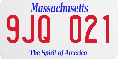 MA license plate 9JQ021