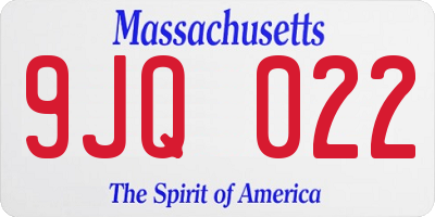 MA license plate 9JQ022
