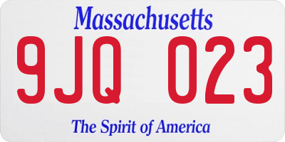 MA license plate 9JQ023