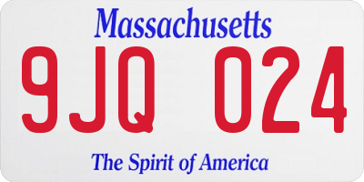 MA license plate 9JQ024