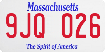 MA license plate 9JQ026