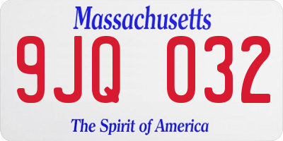 MA license plate 9JQ032