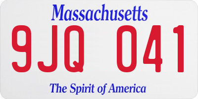 MA license plate 9JQ041