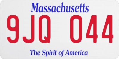 MA license plate 9JQ044