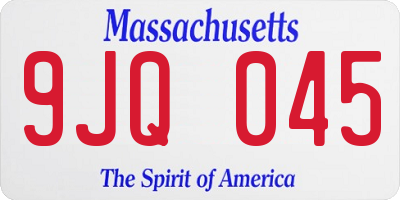 MA license plate 9JQ045