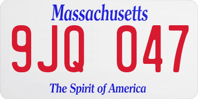 MA license plate 9JQ047
