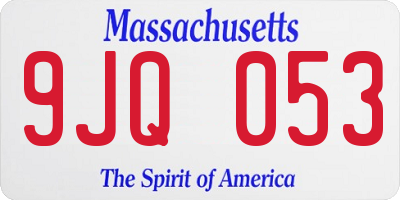 MA license plate 9JQ053