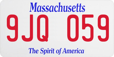 MA license plate 9JQ059