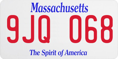 MA license plate 9JQ068