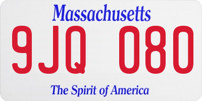 MA license plate 9JQ080