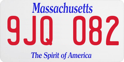 MA license plate 9JQ082