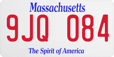 MA license plate 9JQ084