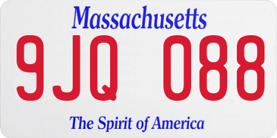 MA license plate 9JQ088