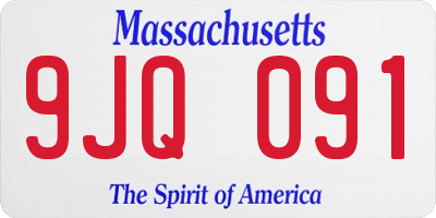 MA license plate 9JQ091