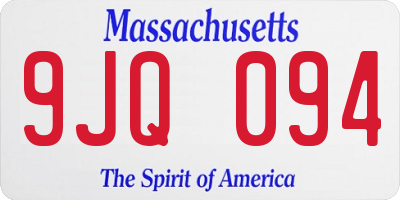 MA license plate 9JQ094