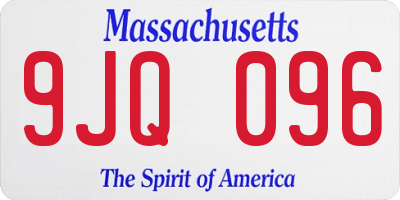 MA license plate 9JQ096