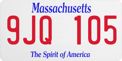 MA license plate 9JQ105