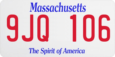 MA license plate 9JQ106