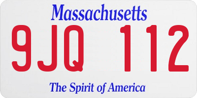 MA license plate 9JQ112
