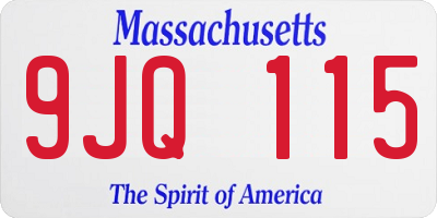 MA license plate 9JQ115