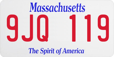 MA license plate 9JQ119