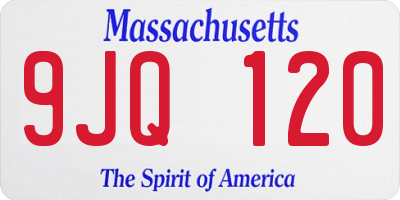 MA license plate 9JQ120