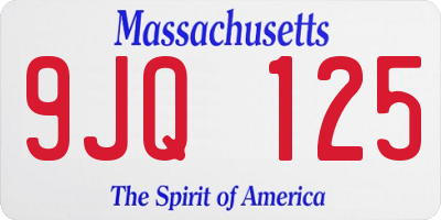 MA license plate 9JQ125