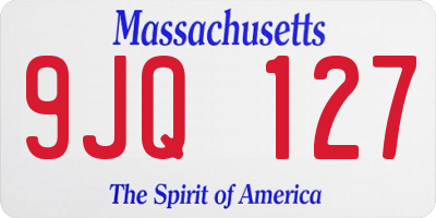 MA license plate 9JQ127