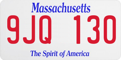 MA license plate 9JQ130