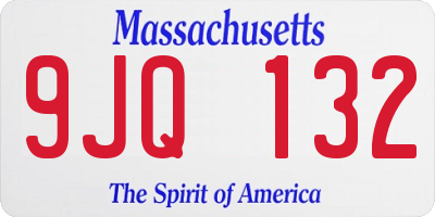 MA license plate 9JQ132