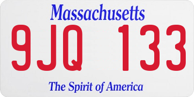 MA license plate 9JQ133