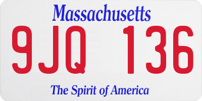 MA license plate 9JQ136