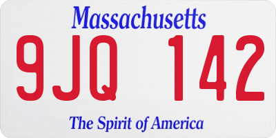 MA license plate 9JQ142
