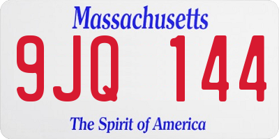 MA license plate 9JQ144
