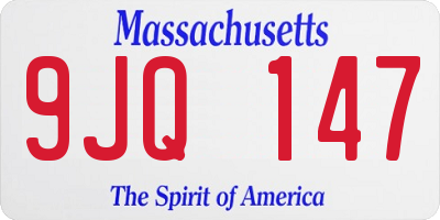 MA license plate 9JQ147