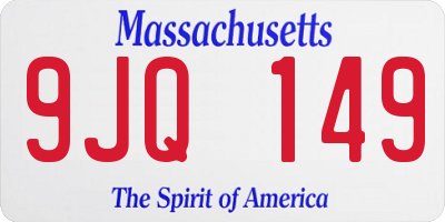 MA license plate 9JQ149