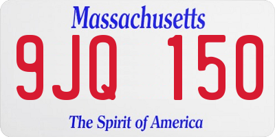 MA license plate 9JQ150
