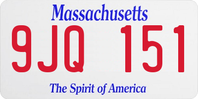 MA license plate 9JQ151