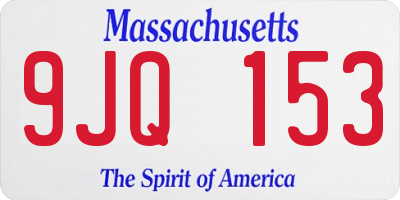 MA license plate 9JQ153