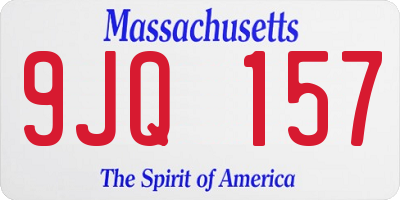 MA license plate 9JQ157