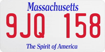 MA license plate 9JQ158