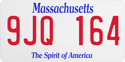 MA license plate 9JQ164